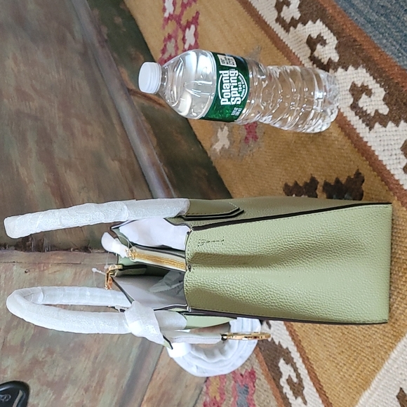 Michael Kors Mercer Medium Satchel Crossbody Bag Light Sage Green - Picture 3 of 7